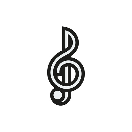 Treble clef icon on white background Created For Mobile, Infographics, Web, Decor, Print Products, Applications. Icon isolated. Vector illustrationのイラスト素材