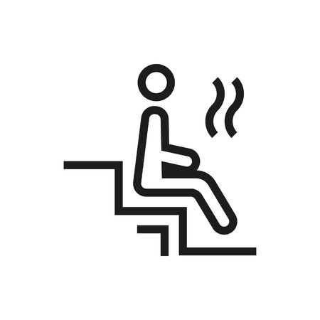 A man relaxes in the sauna with steam Created For Mobile, Web, Decor, Print Products, Applications. Icon isolated. Vector illustrationのイラスト素材