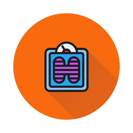Floor Scales Icon On Round Background Created For Mobile Web