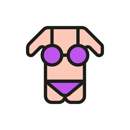 Female icon on white background Created For Mobile, Web, Decor, Print Products, Applications. Icon isolated. Vector illustrationのイラスト素材