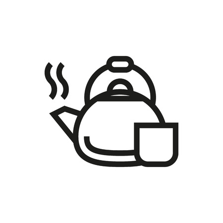 Coffee kettle icon on white background Created For Mobile, Infographics, Web, Decor, Print Products, Applications. Icon isolated. Vector illustrationのイラスト素材