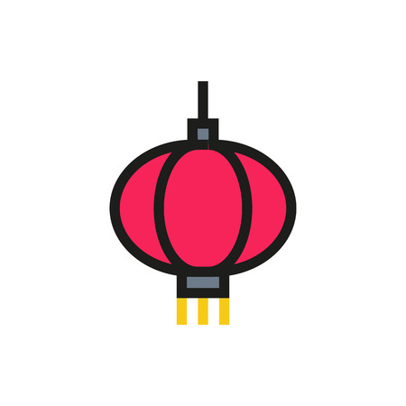 hinese paper street lanterns icon on white background Created For Mobile, Web, Decor, Print Products, Applications. Icon isolated. Vector illustrationのイラスト素材