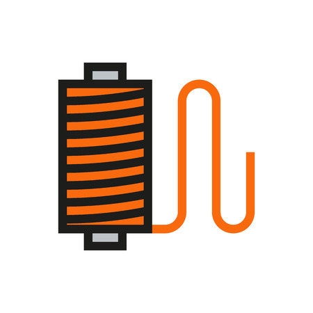 Thread spool icon on white background Created For Mobile, Infographics, Web, Decor, Print Products, Applications. Icon isolated. Vector illustrationのイラスト素材
