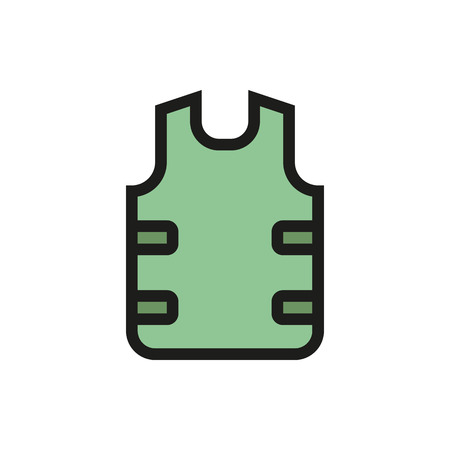 bulletproof vest icon on white background Created For Mobile, Web, Decor, Print Products, Applications. Icon isolated. Vector illustrationのイラスト素材