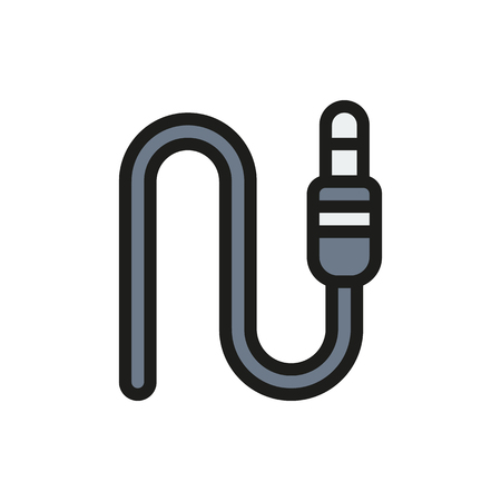 audio plug on white background Created For Mobile, Web, Decor, Print Products, Applications. Icon isolated. Vector illustrationのイラスト素材