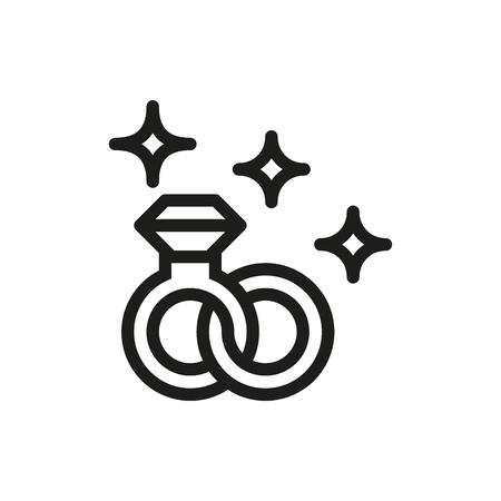 wedding rings icon on white background Created For Mobile, Web, Decor, Print Products, Applications. Icon isolated. Vector illustrationのイラスト素材