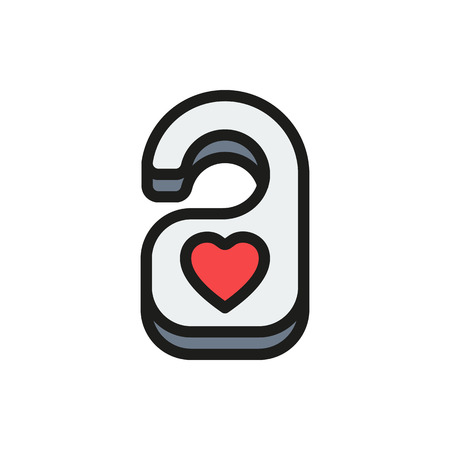 Door tag with heart icon on white background Created For Mobile, Web, Decor, Print Products, Applications. Icon isolated. Vector illustrationのイラスト素材