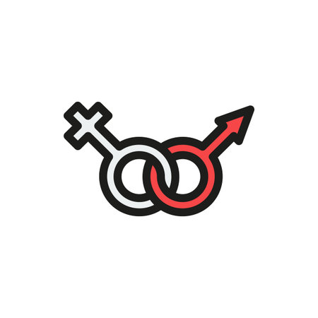 male and female symbol Venus and Mars on white background Created For Mobile, Web, Decor, Print Products, Applications. Icon isolated. Vector illustrationのイラスト素材