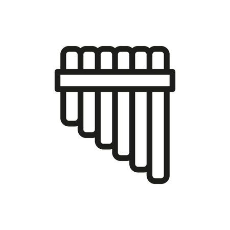 Pan flute icon on white background Created For Mobile, Web, Decor, Print Products, Applications. Icon isolated. Vector illustrationのイラスト素材