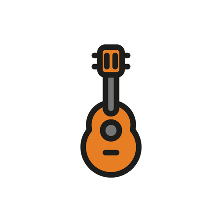 Guitar icon on white background Created For Mobile, Web, Decor, Print Products, Applications. Icon isolated. Vector illustrationのイラスト素材
