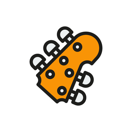 guitar headstock on white background Created For Mobile, Web, Decor, Print Products, Applications. Icon isolated. Vector illustrationのイラスト素材