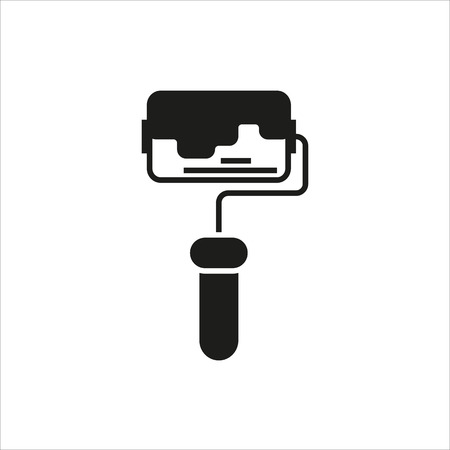 Paint Roller icon on white background Created For Mobile, Web, Decor, Print Products, Applications. Icon isolated.のイラスト素材