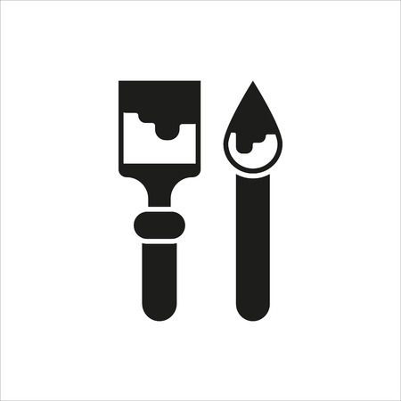 Brush icon on white background Created For Mobile, Web, Decor, Print Products, Applications. Icon isolated.のイラスト素材