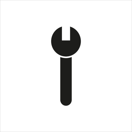 wrench simple black icon on white background Created For Mobile, Web, Decor, Print Products, Applications. Icon isolated.のイラスト素材