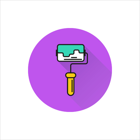 Paint Roller icon on white background Created For Mobile, Web, Decor, Print Products, Applications. Icon isolated.のイラスト素材