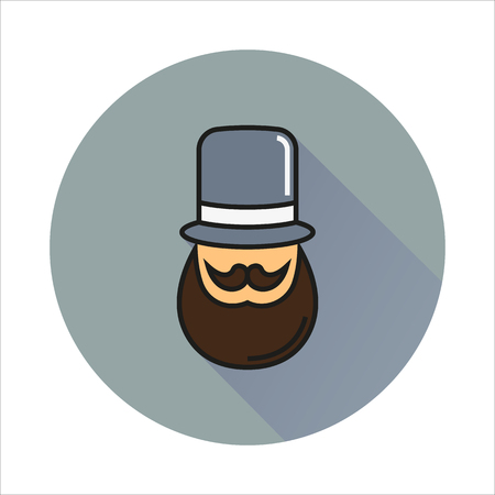 Hipster Black and White icon Created For Mobile, Web, Decor, Print Products, Applications. Color icon isolated.のイラスト素材
