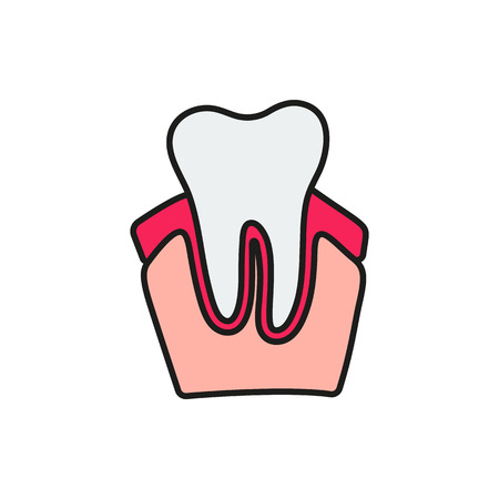 Tooth Icon on white background Created For Mobile, Infographics, Web, Decor, Print Products, Applications. Icon isolated.のイラスト素材