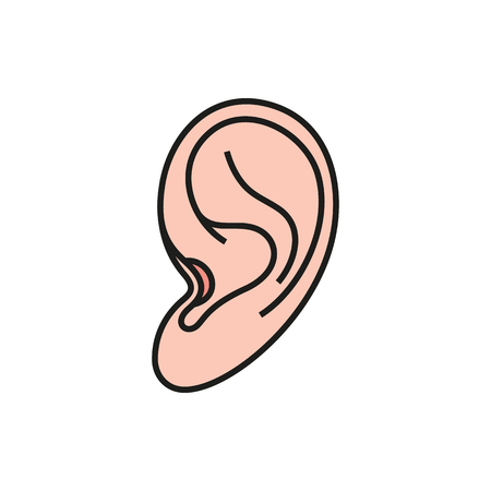 ear icon on white background Created For Mobile, Infographics, Web, Decor, Print Products, Applications. Icon isolated.のイラスト素材