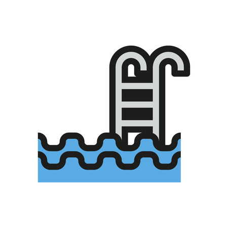 Pool icon on white background Created For Mobile, Web, Decor, Print Products, Applications. Icon isolated.のイラスト素材