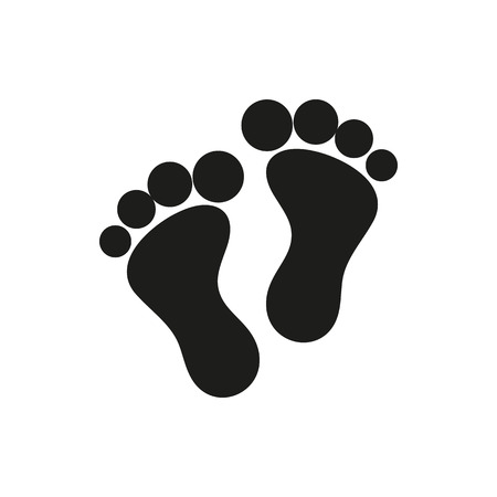 foot symbol icon on white background Created For Mobile, Web, Decor, Print Products, Applications. Icon isolated.のイラスト素材
