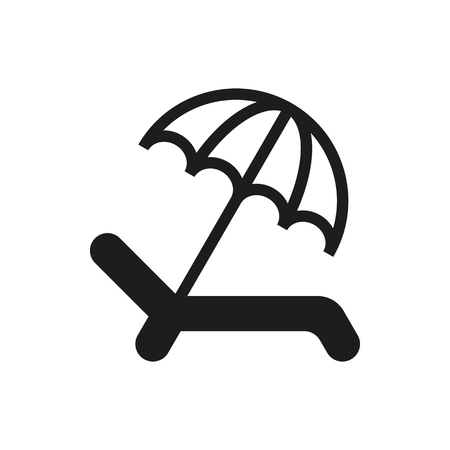 Umbrella Recliner icon on white background Created For Mobile, Web, Decor, Print Products, Applications. Icon isolated.のイラスト素材