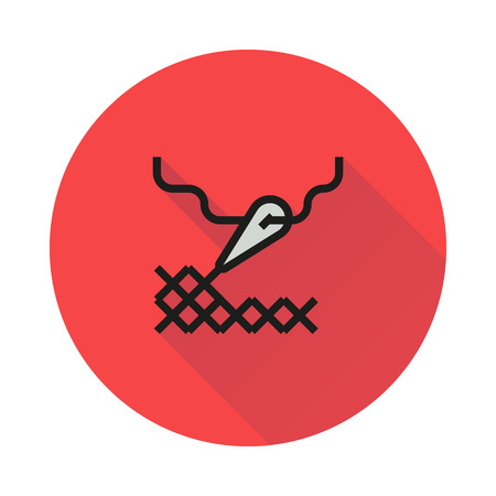 cross stitching icon on round background Created For Mobile, Infographics, Web, Decor, Print Products, Applications.のイラスト素材