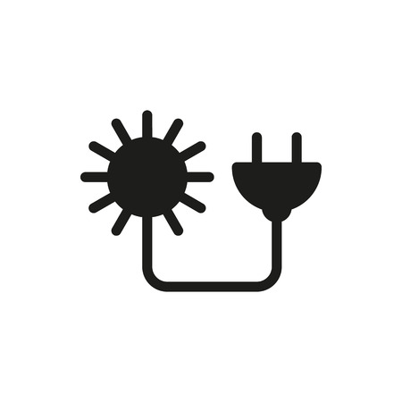 Sun energy design icon on white background Created For Mobile, Web, Decor, Print Products, Applications. Icon isolated.のイラスト素材