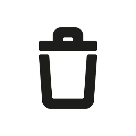 trash bin icon on white background Created For Mobile, Web, Decor, Print Products, Applications. Icon isolated.のイラスト素材