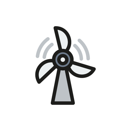 wind power icon on white background Created For Mobile, Web, Decor, Print Products, Applications. Icon isolated.のイラスト素材