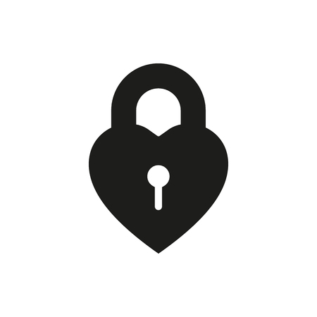 heart lock on white background Created For Mobile, Web, Decor, Print Products, Applications. Icon isolated.のイラスト素材
