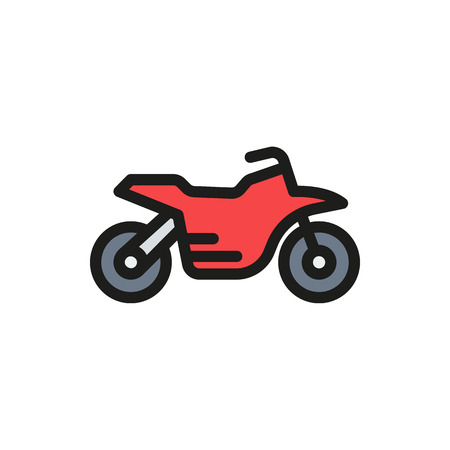 Motorcycle icon on white background Created For Mobile, Web, Decor, Print Products, Applications. Icon isolated.のイラスト素材