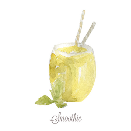 vector watercolor tropical shake のイラスト素材