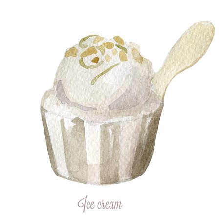 vector watercolor ice cream のイラスト素材