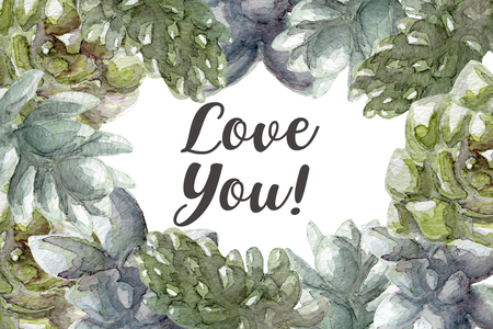 Greeting card flowers watercolor
Hand painting love youの写真素材