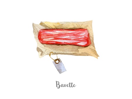 meat illustration. Hand drawn watercolorの写真素材