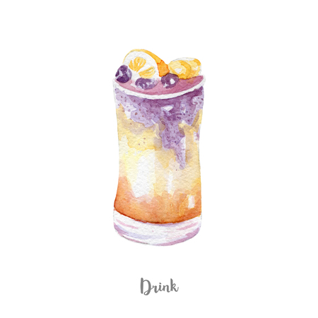 drink illustration. Hand drawn watercolorの写真素材