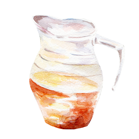 cocktail illustration. Hand drawn watercolor on white background.の写真素材