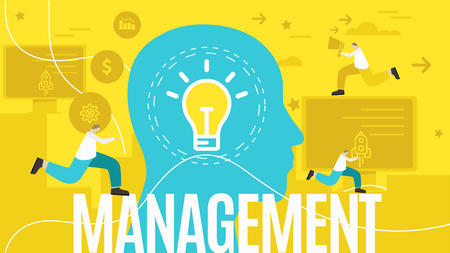 Vector creative illustration of management word lettering typographyのイラスト素材