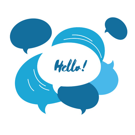 Many speech bubbles vector illustration on white background.のイラスト素材