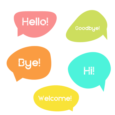Different colors speech bubbles set vectorのイラスト素材