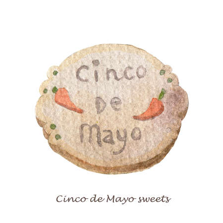 watercolor mexican sweets and bakery. Muffins, candies, cookies for your invitations, scrapbooking, postcards.の写真素材