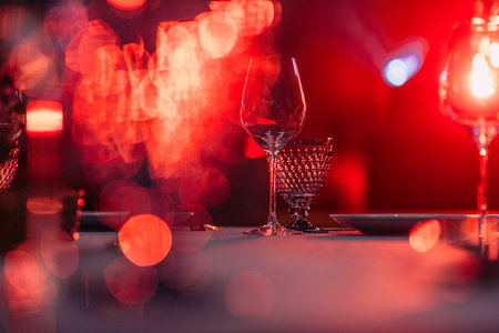 wine glass and bokehの写真素材