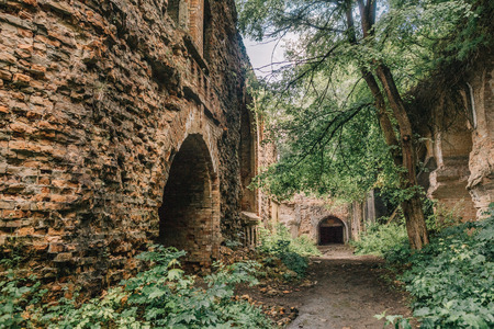 building old fort brick fortified fortress destroyed by wars and natureの写真素材