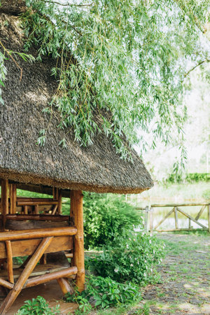 wooden river house for overnight and fishing nature countryside vacation