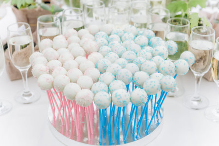 many colored lollipops blue and pink holiday party set kids entertainment
