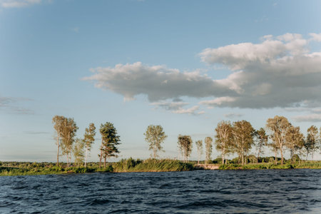 coast panorama water tourism coastal view from a boat