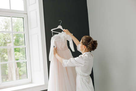 beautiful bride dress wedding event elegance caucasian girlの写真素材