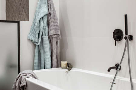 bathtub in the interior bathroom luxury apartment with decorの写真素材