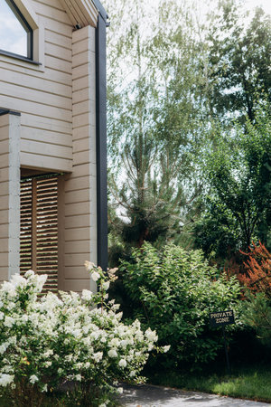 part of the country house and vegetation in the courtyard ecological clean rest