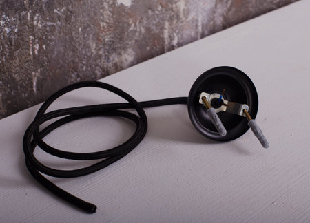 parts for loft lighting fixture and wires for connecting to the electrics
